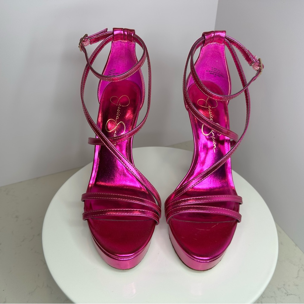Jessica Simpson Shyremin Fuchsia Strappy Heels